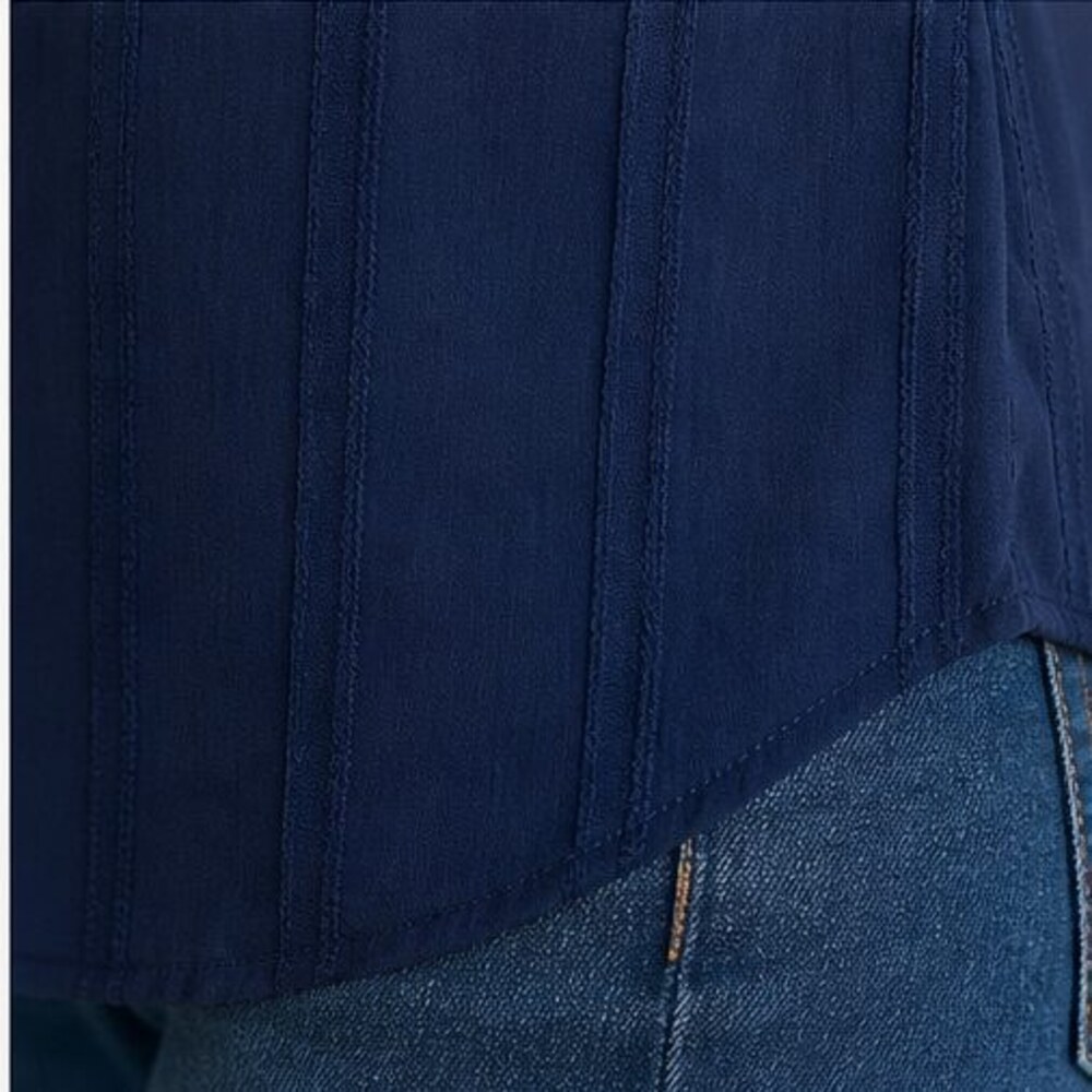 Navy Ruffle Blouse - Picture 6 of 6